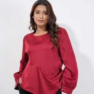 Imported Solid Red Tops for Womens
